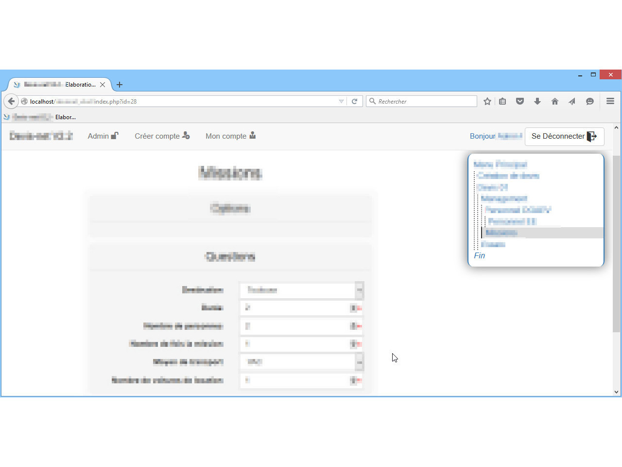 DGA Essais en Vol Intranet Elaboration d'un devis - remplissage d'un formulaire